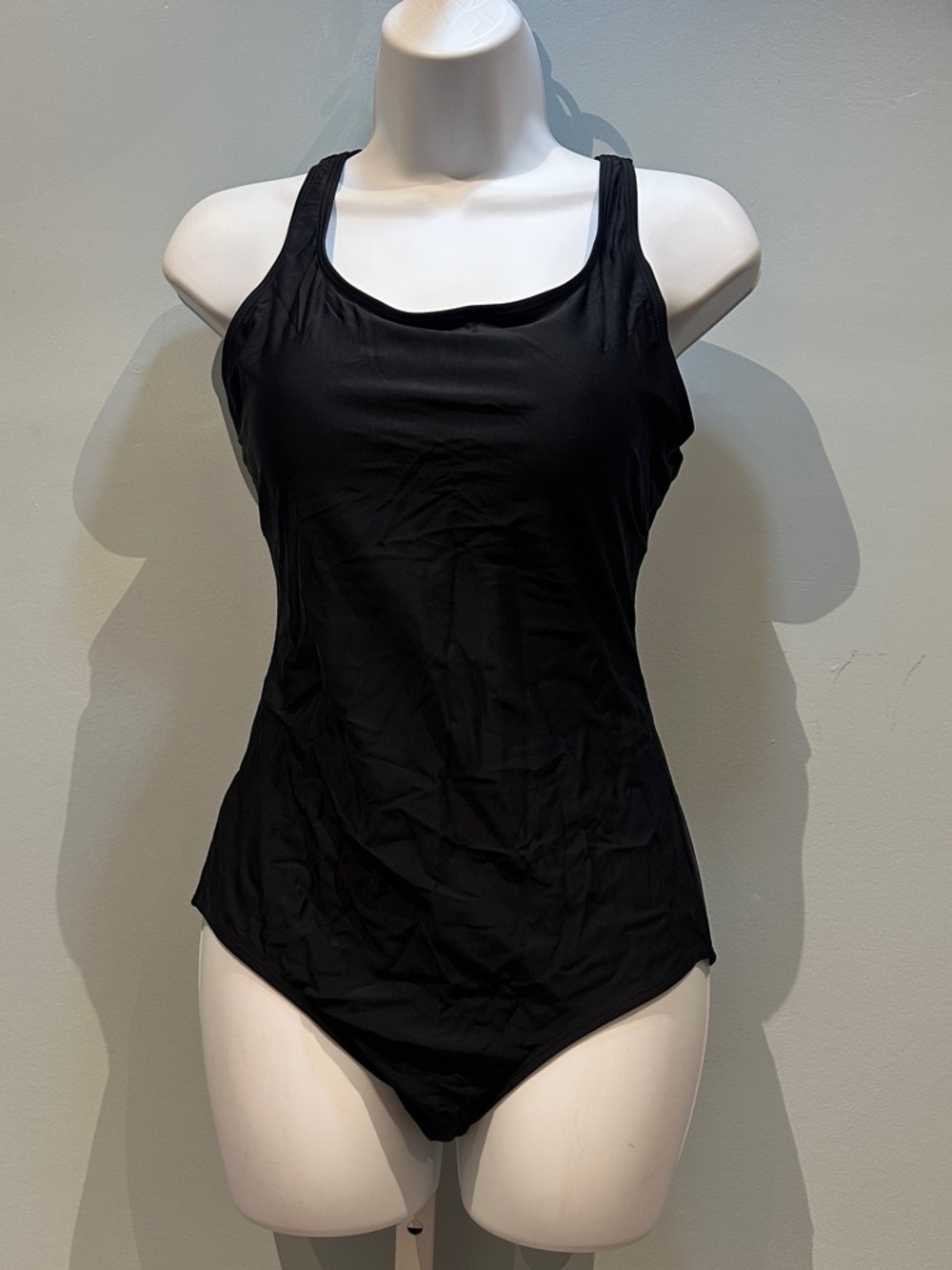 Classic Black One-Piece Swimsuit - Sleek Everyday Swim Medium NWOT